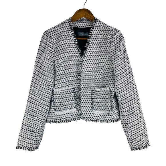 bagatelle Jackets & Blazers - Bagatelle White Black Open Front Tweed Blazer Size Medium
